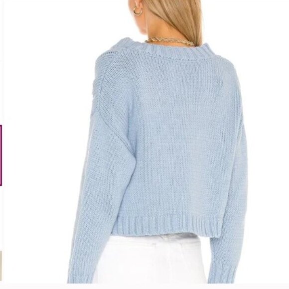 Revolve Callahan Cable Knit Lu Cardigan - Blue - Size XL - Picture 3 of 14